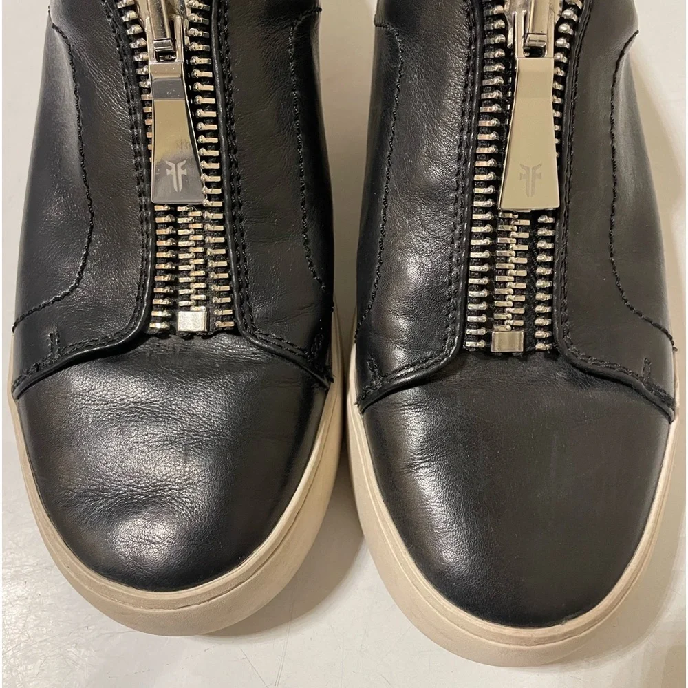 Frye Lena Low Top‎ Platform Zipper Leather Sneakers